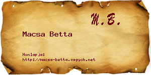 Macsa Betta névjegykártya